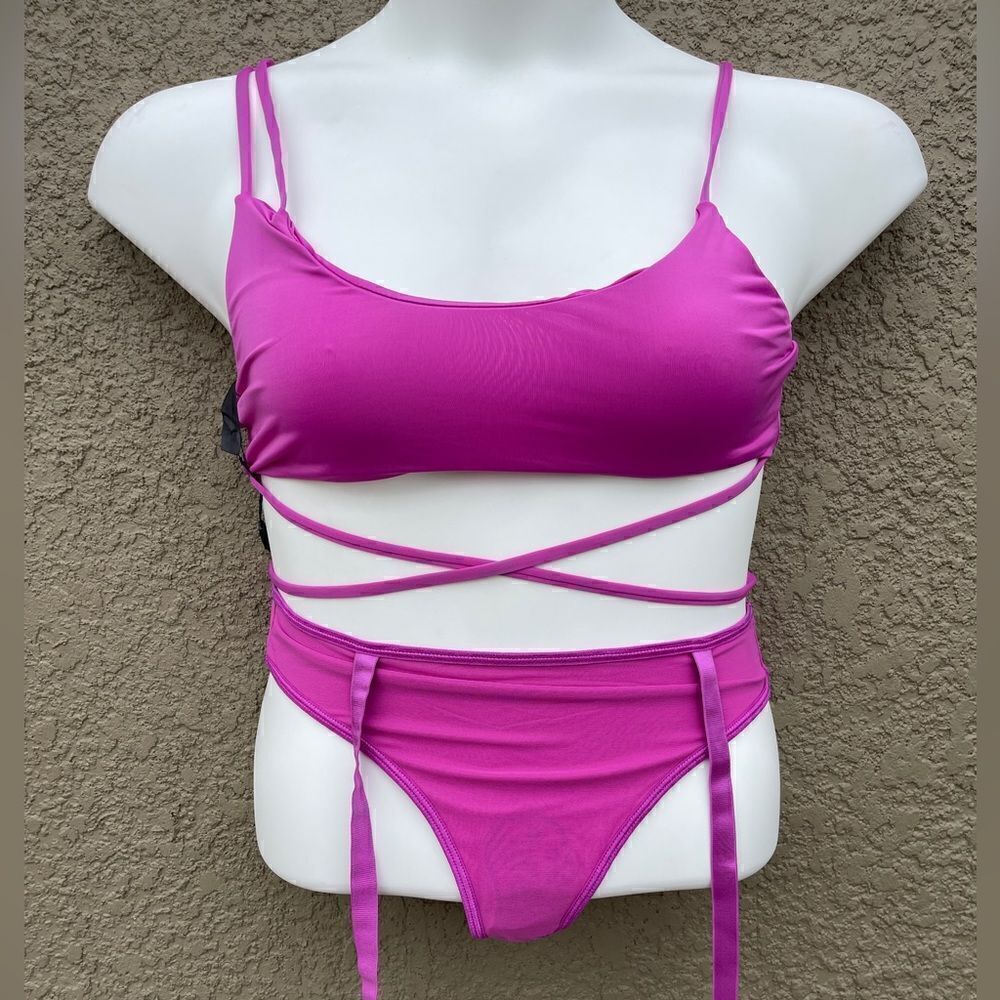 NWT Poster girl better than the hype fuschia lingerie sporty set